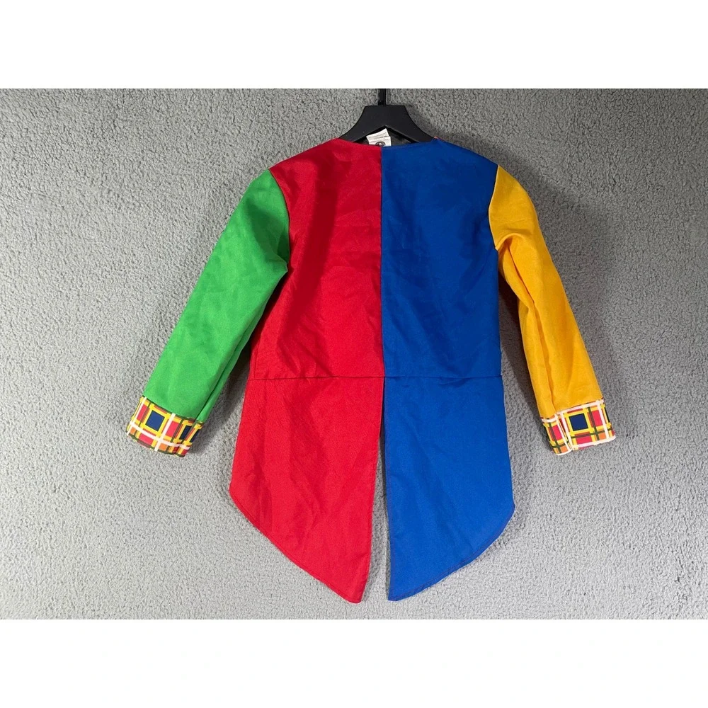 Spirit Halloween Kids M Circus Clown Costume Coat Multicolor Plaid Jacket Outfit